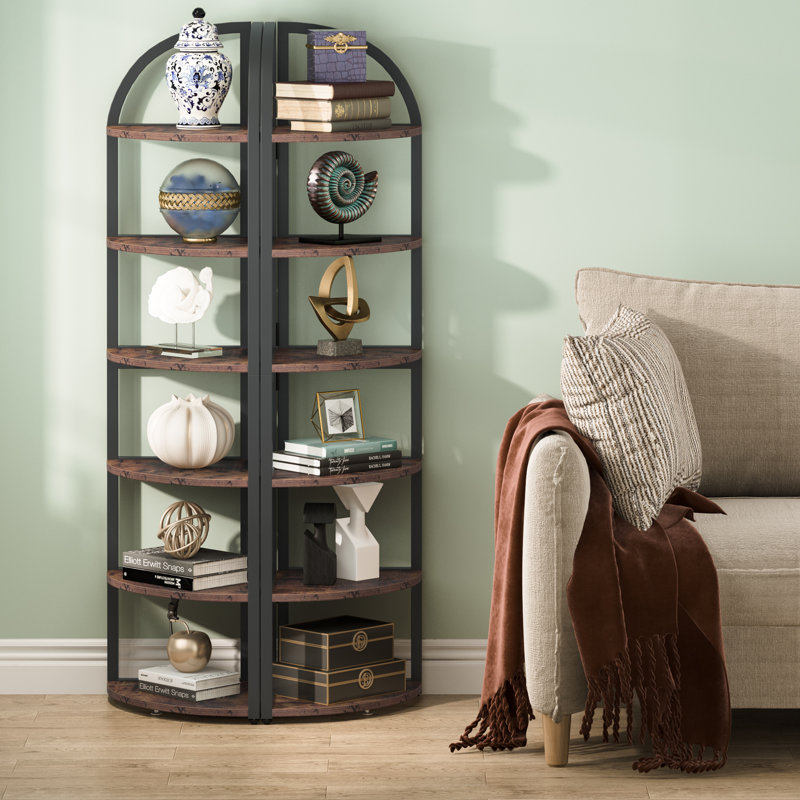 Corner Shelf, 4-Tier Bookshelf, Plant Stand, Wood orders Look Accent Bookcase Furniture